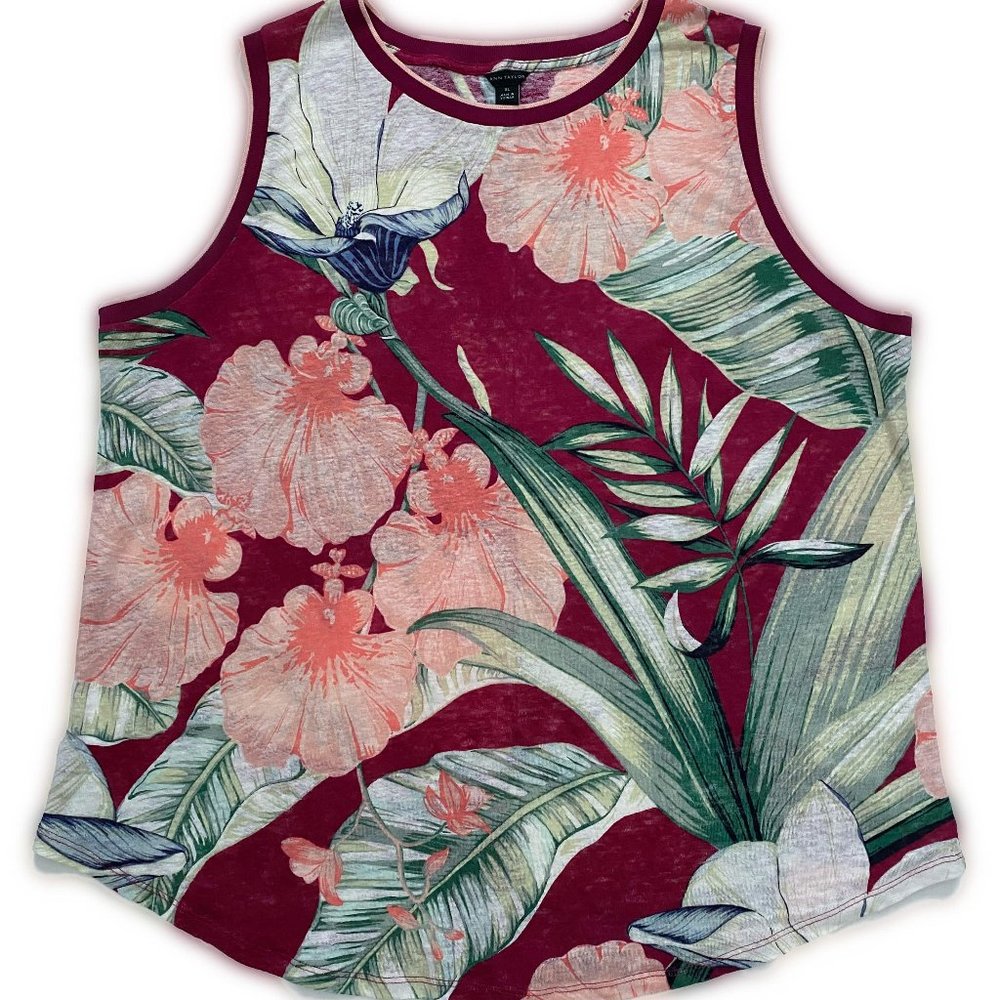 Ann Taylor Linen Knit Tropical Top NEW - Picture 12 of 12